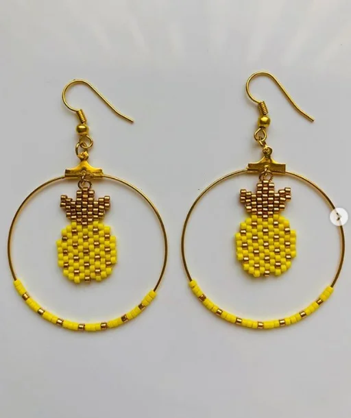 

Wholesale women's earrings, high-end earrings, Fashion pineapple MIYUKI seed bead earrings