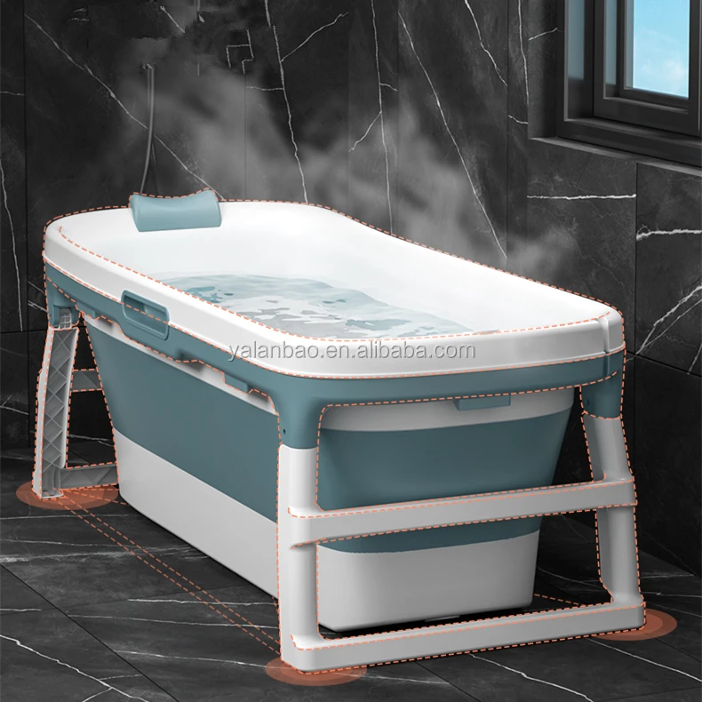 
indoor plastic PP freestanding portable foldable bathtub for adult in 2020 