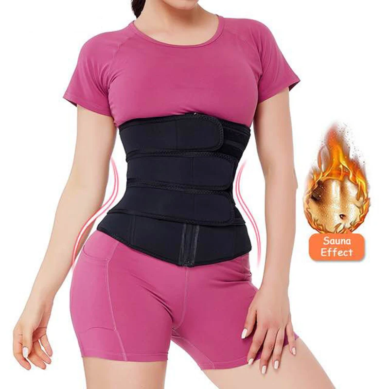 

New Listing Compression Three Strap Latex Waist Trainer Women Workout Shapewear Waist Trimmer Belt