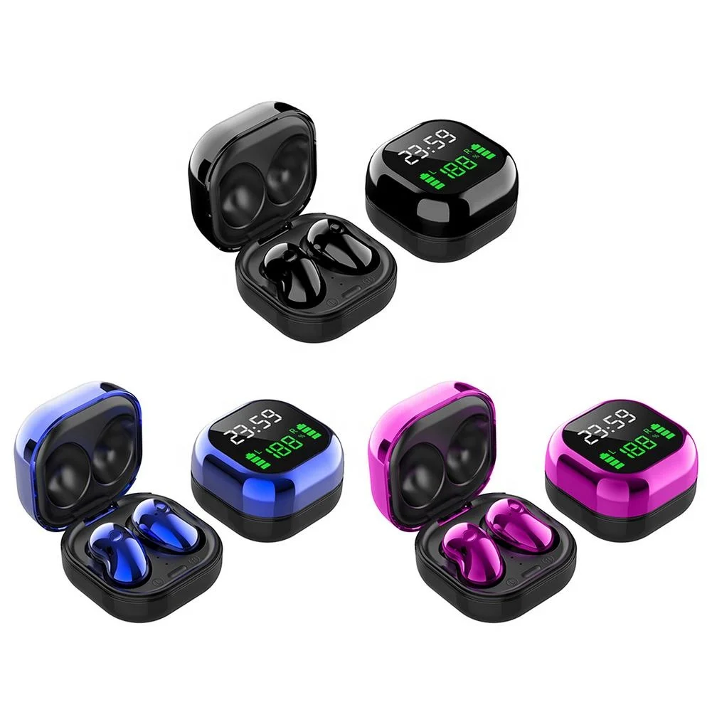 

Cell phone Sports LED digital display clock battery TWS in ear Wireless earphone headphones With Charging stand, Black, blue, purple,white ,gold
