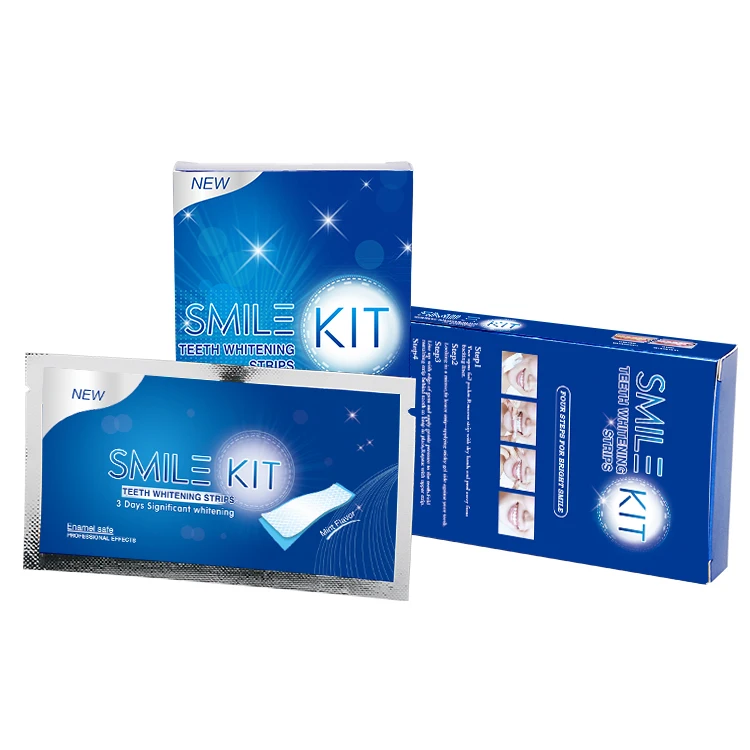 

smilekit Wholesale Professional private logo remove stains peroxide 28 teeth whitening strips private label