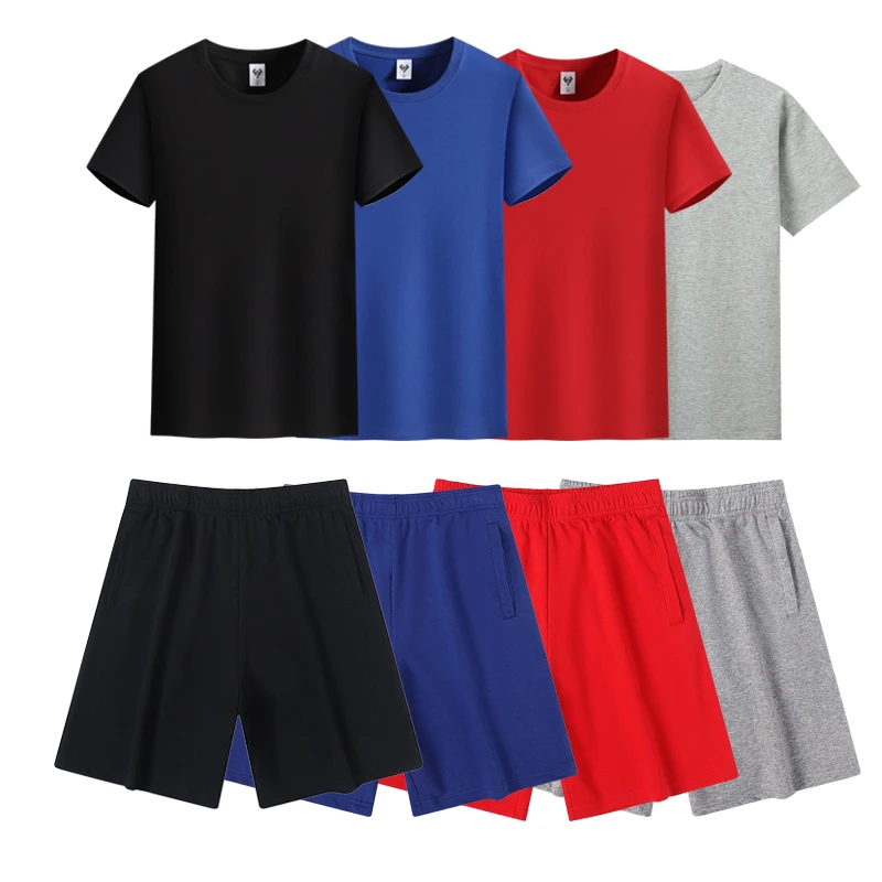 

New Men's Sportswear set Tracksuit Wholesale Classic Men Fitness shirts and shorts