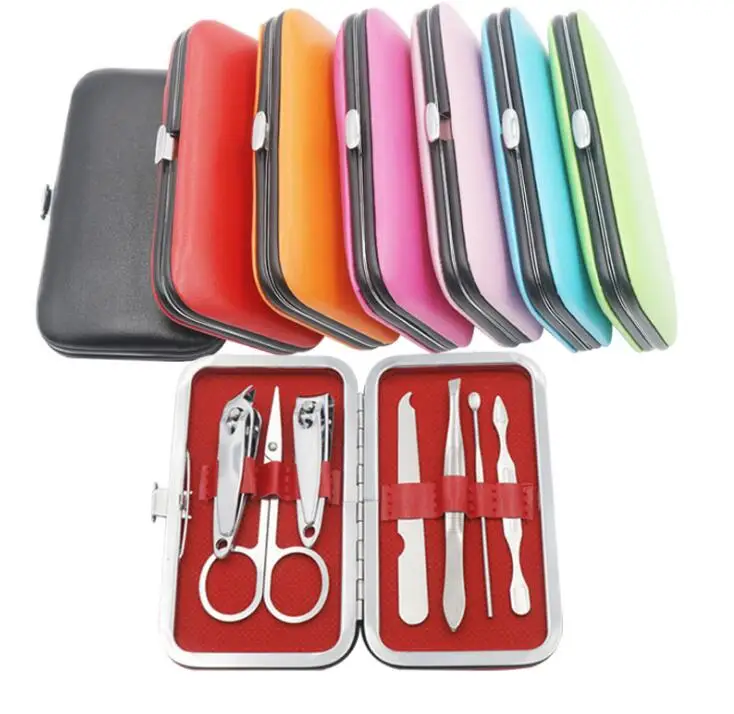 

7Pcs Nail Care Scissors Travel Kits Case Manicure Set Tool Manicure Set Nail Clippers
