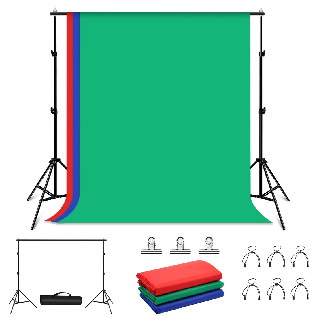 

PULUZ 2m Photography Photo Background Paper Black Red Blue White Gray Green Screen Fabric Backdrops Cloth For Photography Studio, Red / blue / green