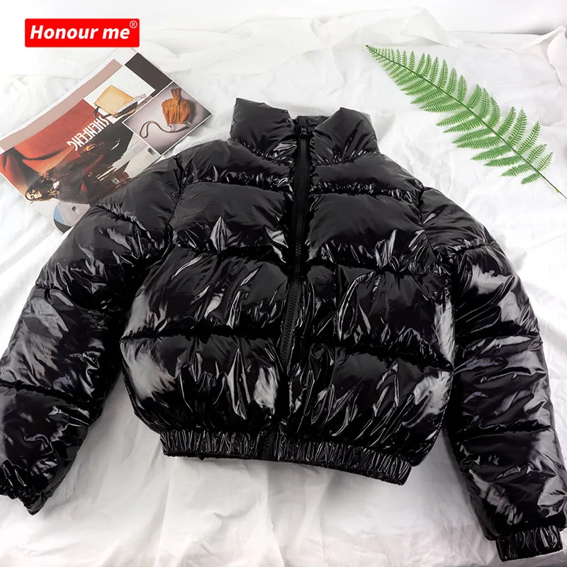 

Trendy bubble coat plus size women's coats puffer jacket glossy warm down jacket winter clothing clothes plus size coats, All color as show