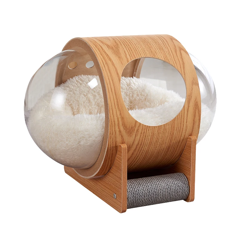 

Cat tree pet furniture floor-to-ceiling capsule bed wooden cat capsule cat home take a pet plush pad