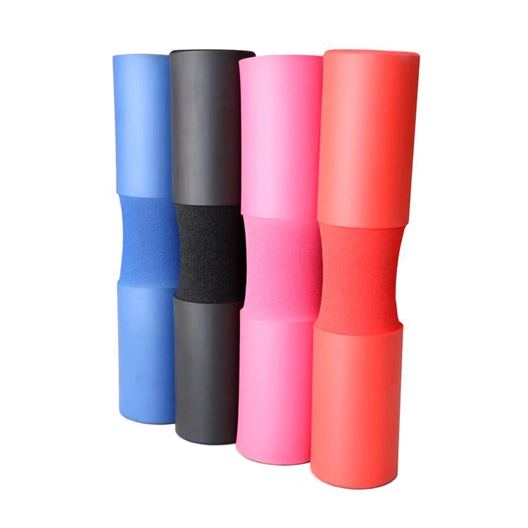 

Barbell shoulder pad squat fitness weightlifting foam shoulder protector neck thickening long sponge barbell cover set, Black/blue/red/pink