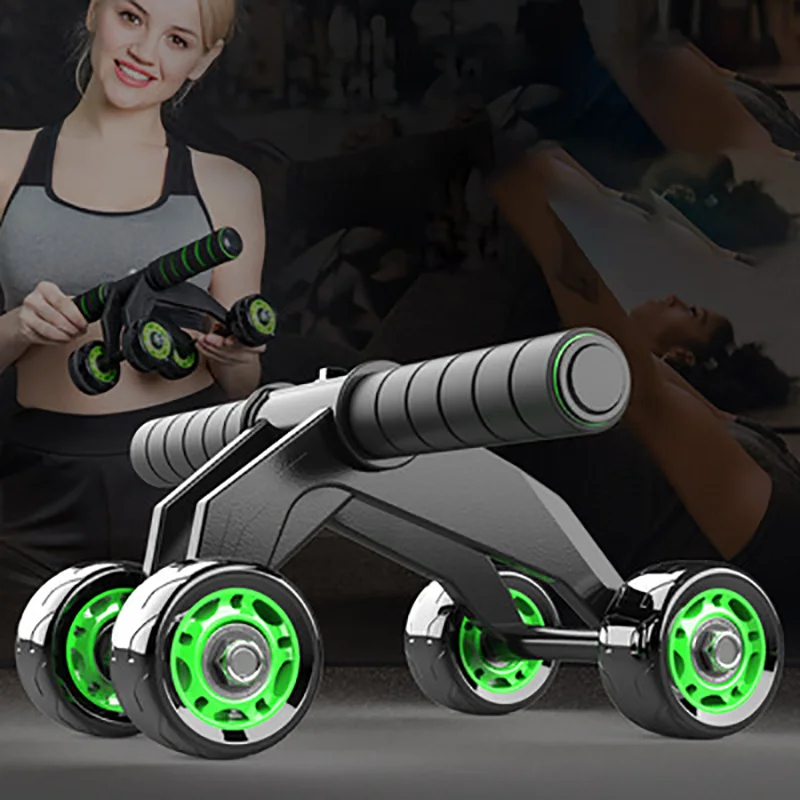 

Stable and safer without rollover Abdominal training Muscle Roller Workout Abs Wheel, Black +green black+red