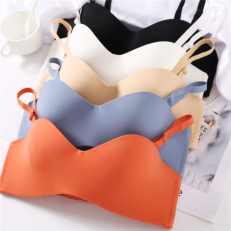 

FINETOO Hot Fashion Bra Seamless Bras For Women A B Cup Wireless Bra Sexy Lingerie Solid Push Up Bralette Ladies Underwear