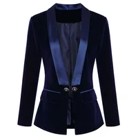 

Customized clothing women shawl collar jacket coat ladies satin blazer