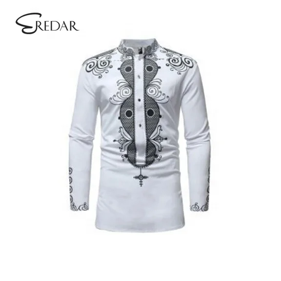 Best quality Mens Hipster African Print Dashiki Dress Shirt Brand New Tribal Ethnic Africa Clothing Camisa Men Long Sleeve Shirt