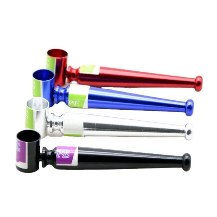

Tobacco Baseball Style Length 98MM Aluminum Weed Pipe 4 colors Portable Mini Smoking Pipe