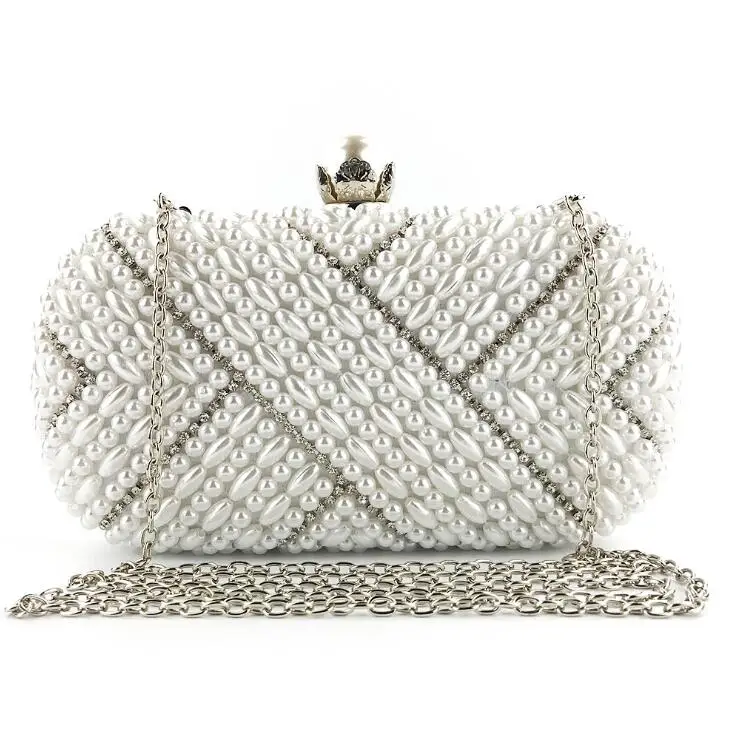 

Pearl Womens evening clutch bags elegant party handbag phone purse colorful crystal diamond evening bag for ladies