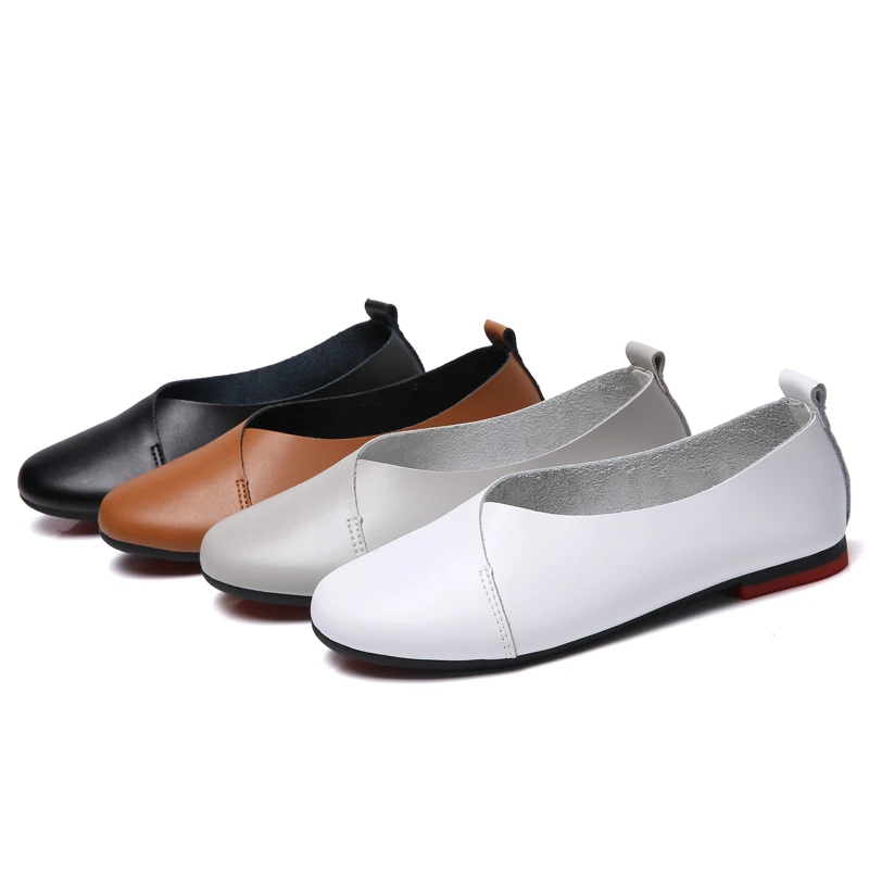 Wholesale Genuine Leather Women's Shoe Casual Flats Comfort Ladies ...