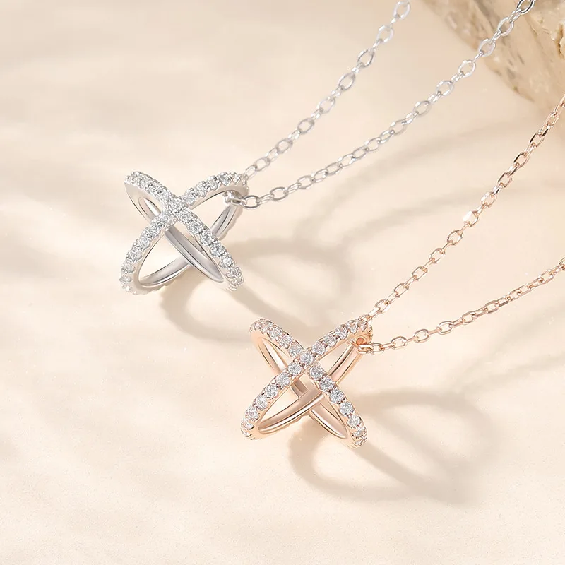 

GT Hot Selling 925 Sterling Silver Necklace Full Crystal Star Pendant CC Necklace Women Fashion Silver Necklace