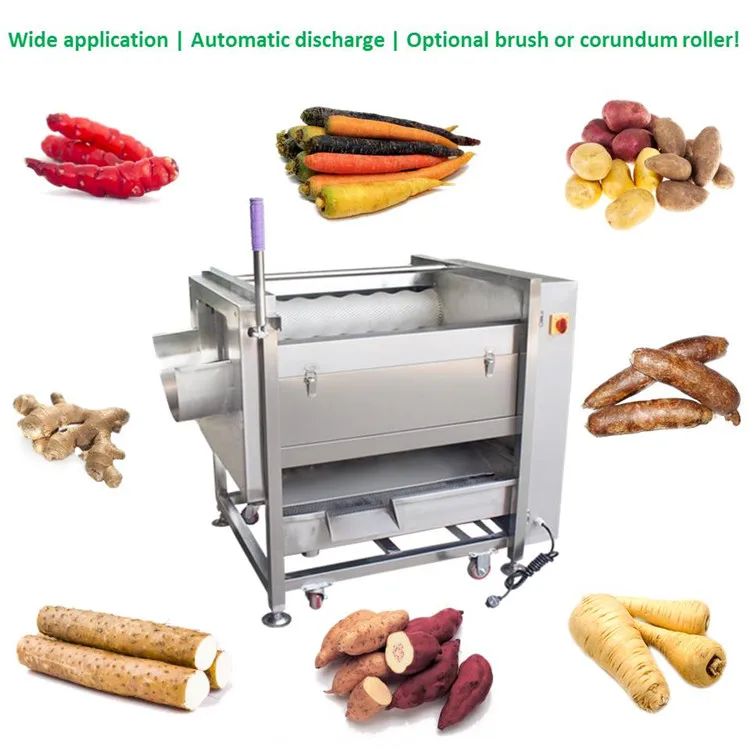 China supplier vegetable spud kumara potato peeling  machine Brush Washing Machine   #Ghana WT/8613824555378