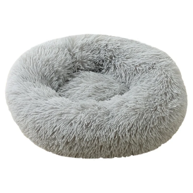 

Amazon Hot Sale Round Donut Plush Fluffy Pet Sofa Bed For Pet Dog