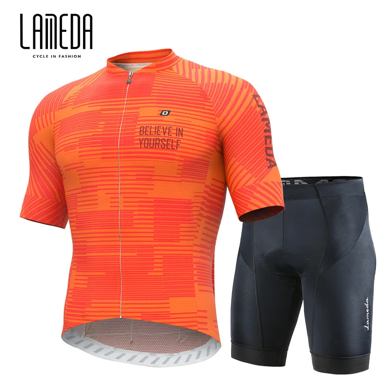 

LAMEDA Cheap Spring Autumn Short Sleeves Bike Shorts Men Bicycle Cycling Jersey Set