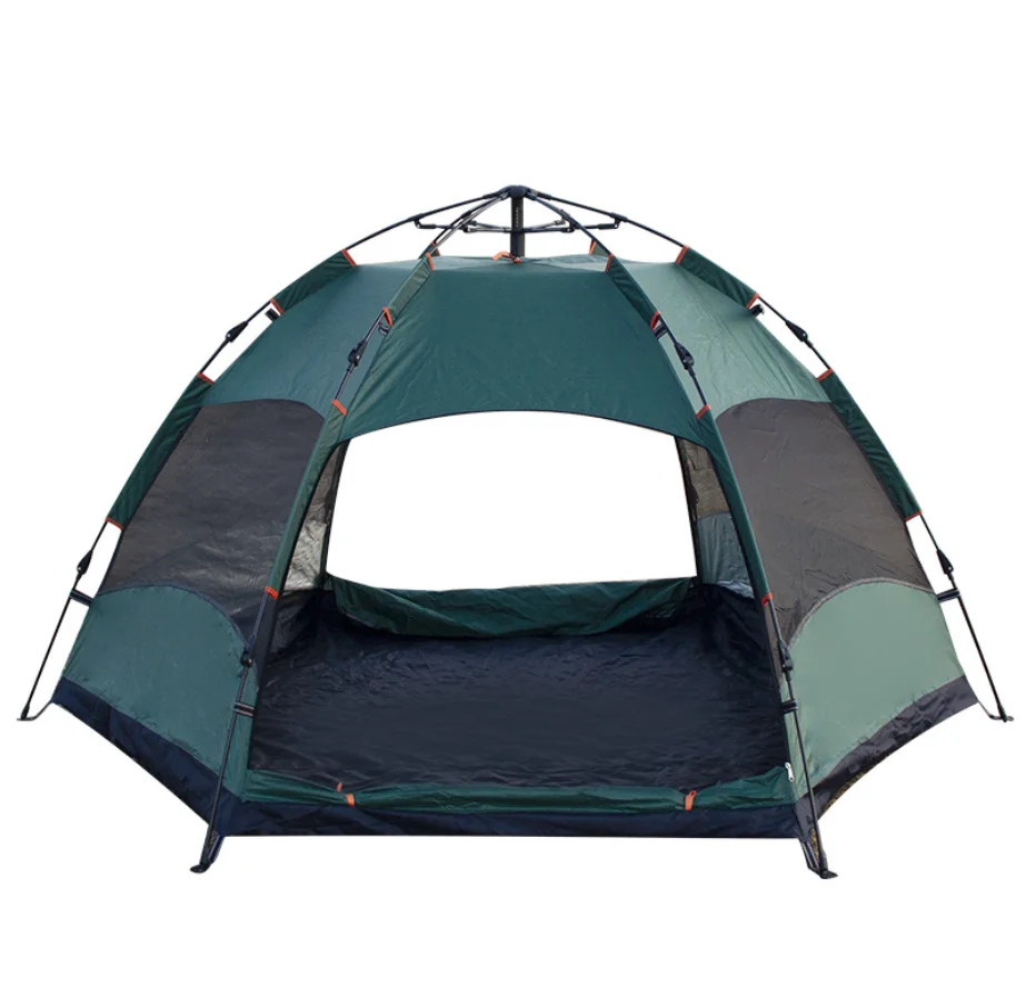 

3-4 people Tent outdoor camping camping leisure quickly open a double hexagonal tent