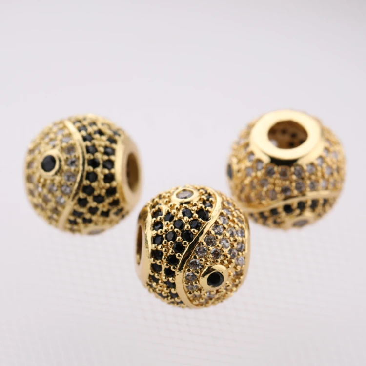 

Popular DIY Jewelry Making Micro Pave Gold Silver Large Hole Beads Charm 2021
