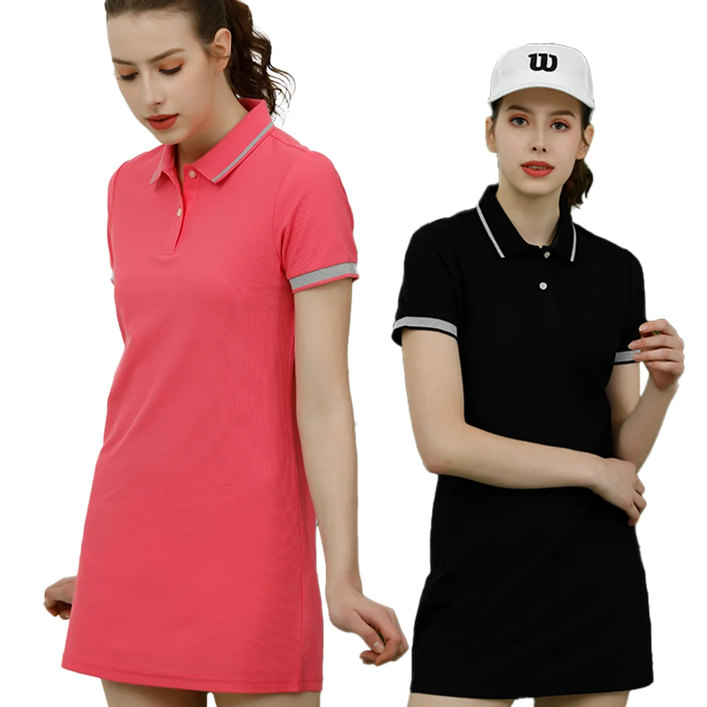 

2021 Fashion dresses women casual cotton custom women t shirt short sleeve polo shirt dress