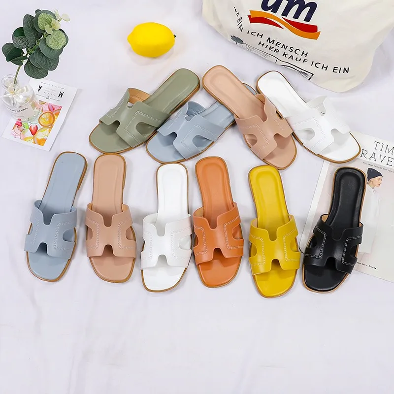 

35-41 Summer Ladies Flat Slippers Rhinestone Slippers Women