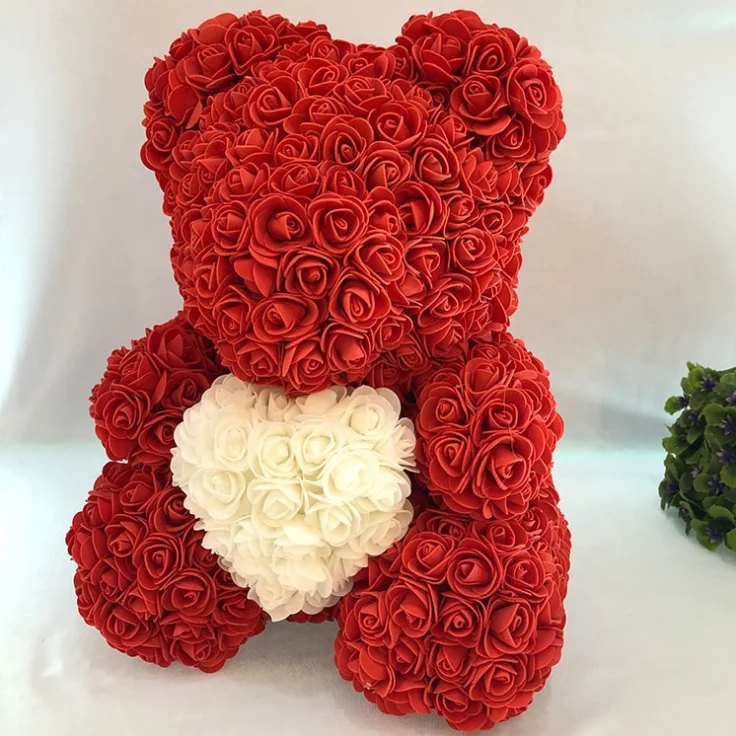 valentine's day flower bear