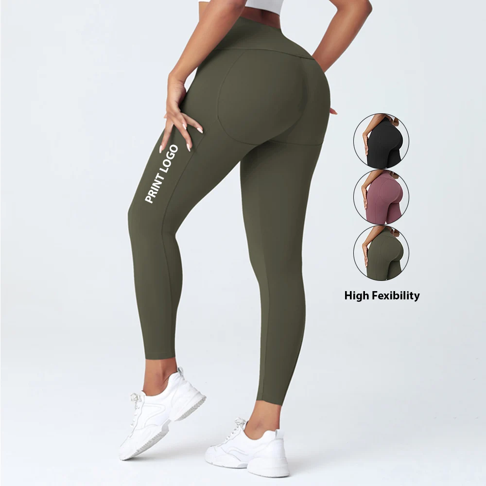 

2021 Summer High Waisted Tummy Control Body Shaping Leggings for Workout Fitness Yoga Pants, As shown