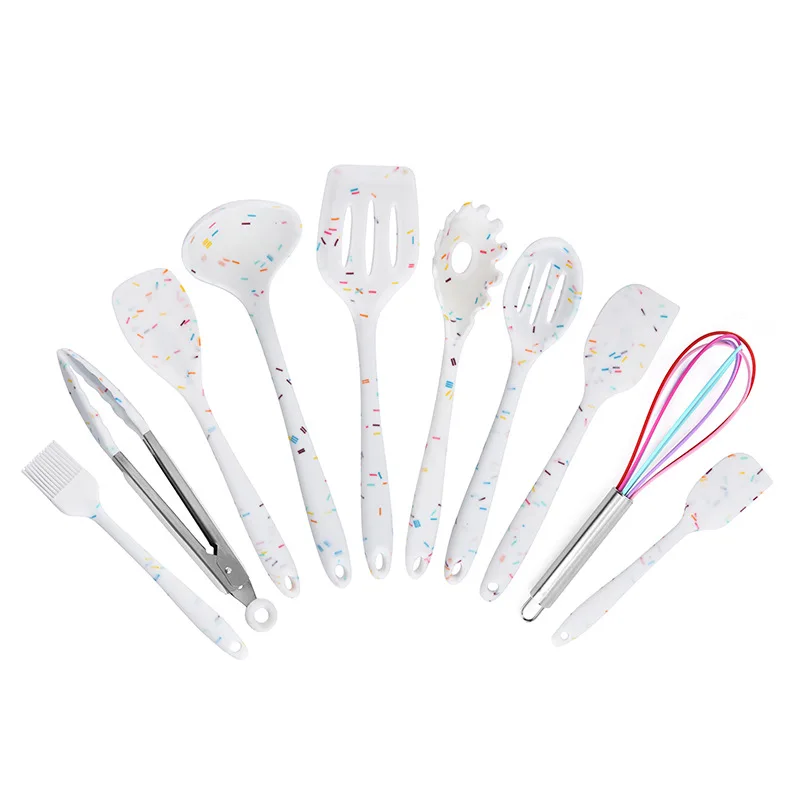 

WXL039 Creative Non Stick 10pcs / Set Spatula Silicone Shovel Heat Resistant Cooking Tools Candy Pattern Cooking Utensils