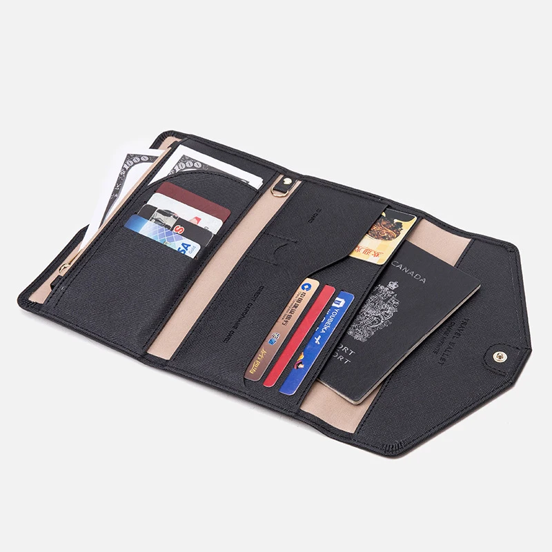 

CH007 2020 New sale RFID card wallet pu travel Multi-functional ticket package passport holder wallet customizable