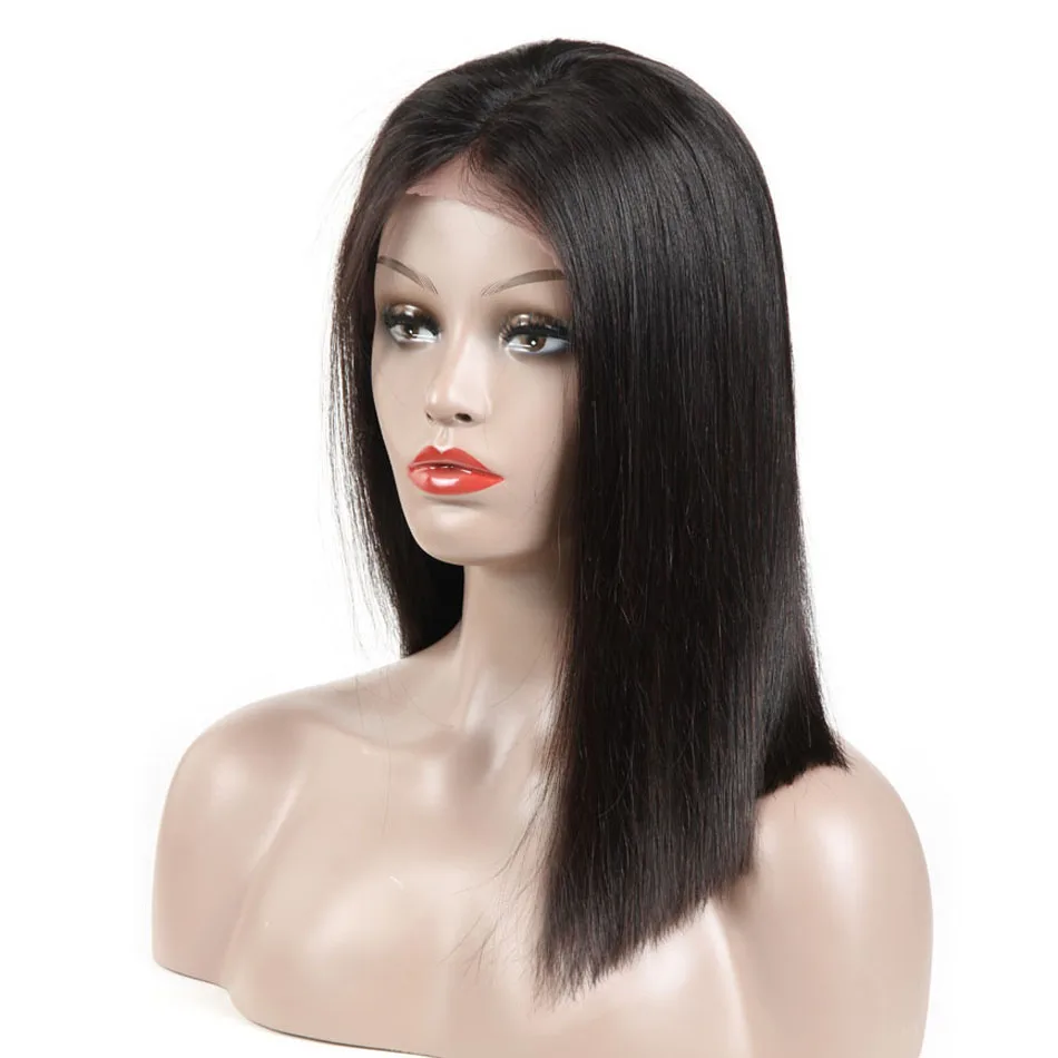 
Brazilian Bob Straight Human Hair Lace Front Wigs With Baby Hair Unprocessed Remy Brazilian Straight Cuticle Aligned Hair 
