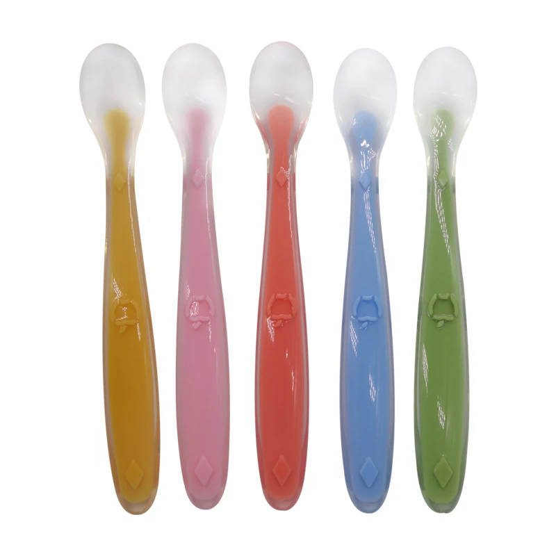 

Benhaida Soft Tip BPA Free Silicone Baby Feeding and Training Spoon, Pantone color