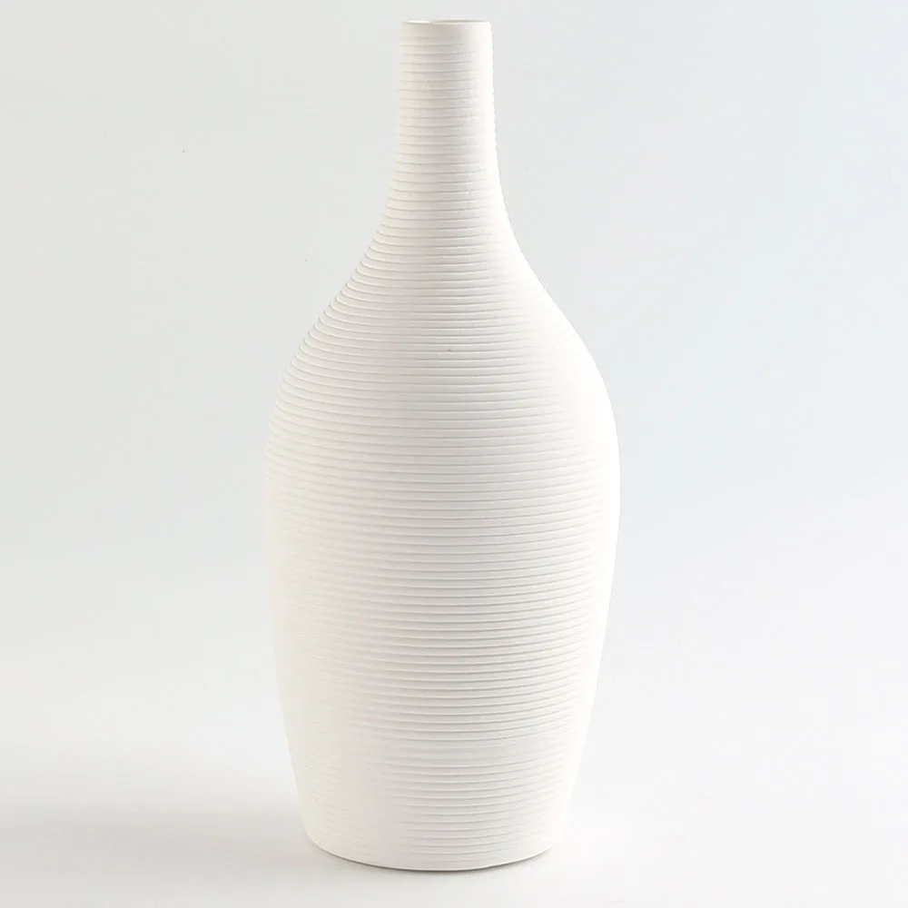 

22cm White Simple Design Custom Made Ceramic Tabletop Flower Vase