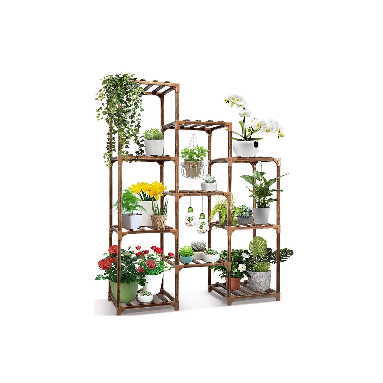 

Hot sale high quality wood standing flower flower arrangement stand flower standings, Brown