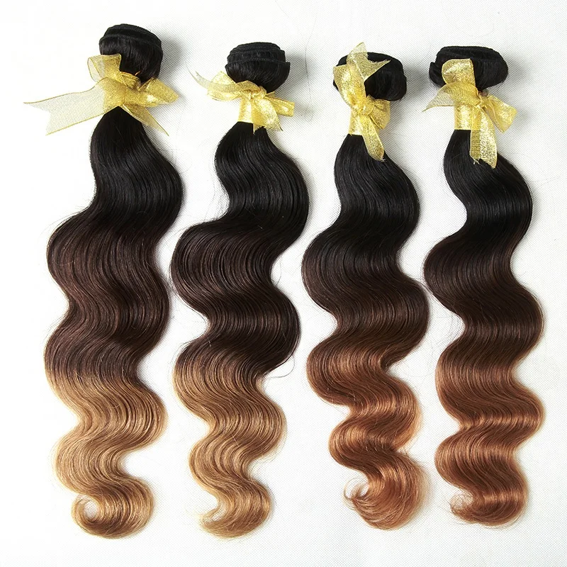 

Mellow Waves Wholesale Bundle Virgin Ombre Color T1B-4-27 Hair Vendors Raw Remy Body Wave Hair Bundles Soft Indian Weft Vendors