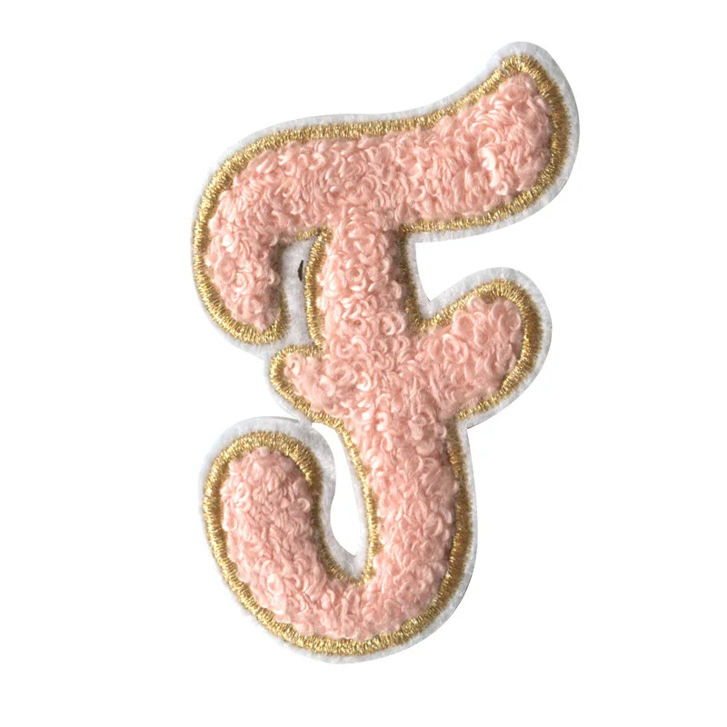 

High Quality Wholesale Trendy Chenille Patches Pink Embroidery Chenille Letters Cloth Patch Sticker