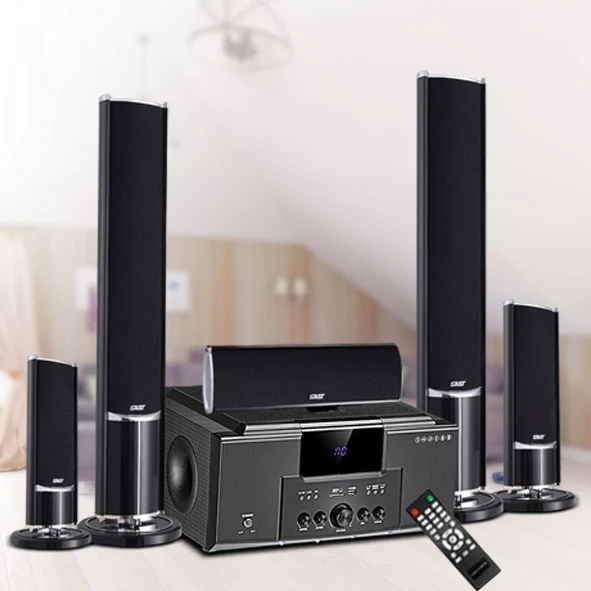 

Theater Projector Wireless Super Bass Karaoke Big Music Soundbar Speaker Home Theatre System 5.1 tower audio radio computer, Black