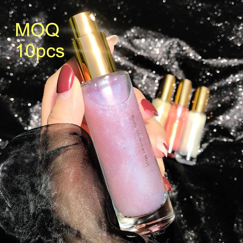 

Private label Galaxy Colorful Body Liquid HighLighter Spray Brightening cosmetic Face Body Perfume Glitter shimmer makeup beauty