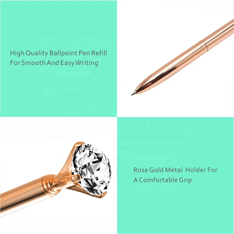 
2020 New Products Luxury Diamond Gift Pen Set, Custom Printing Metal Pen With Box For Girl 