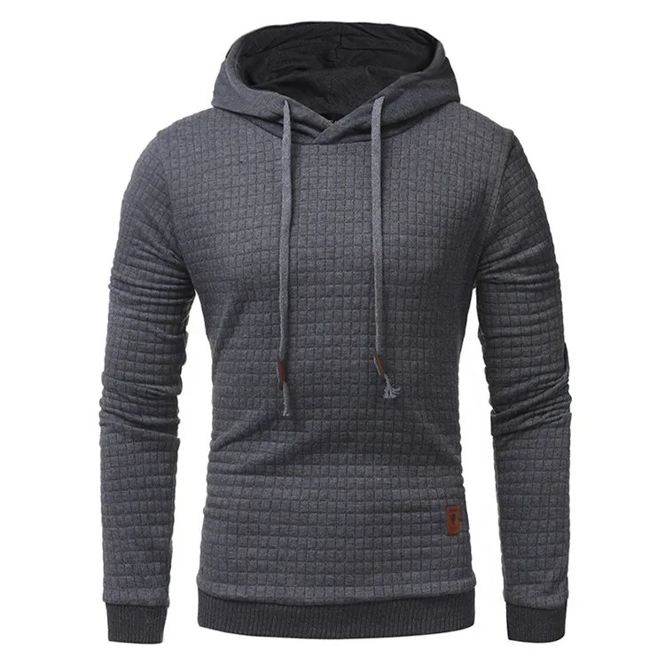 

Men plaid Slim long sleeve pullover hoodie sweatshirts