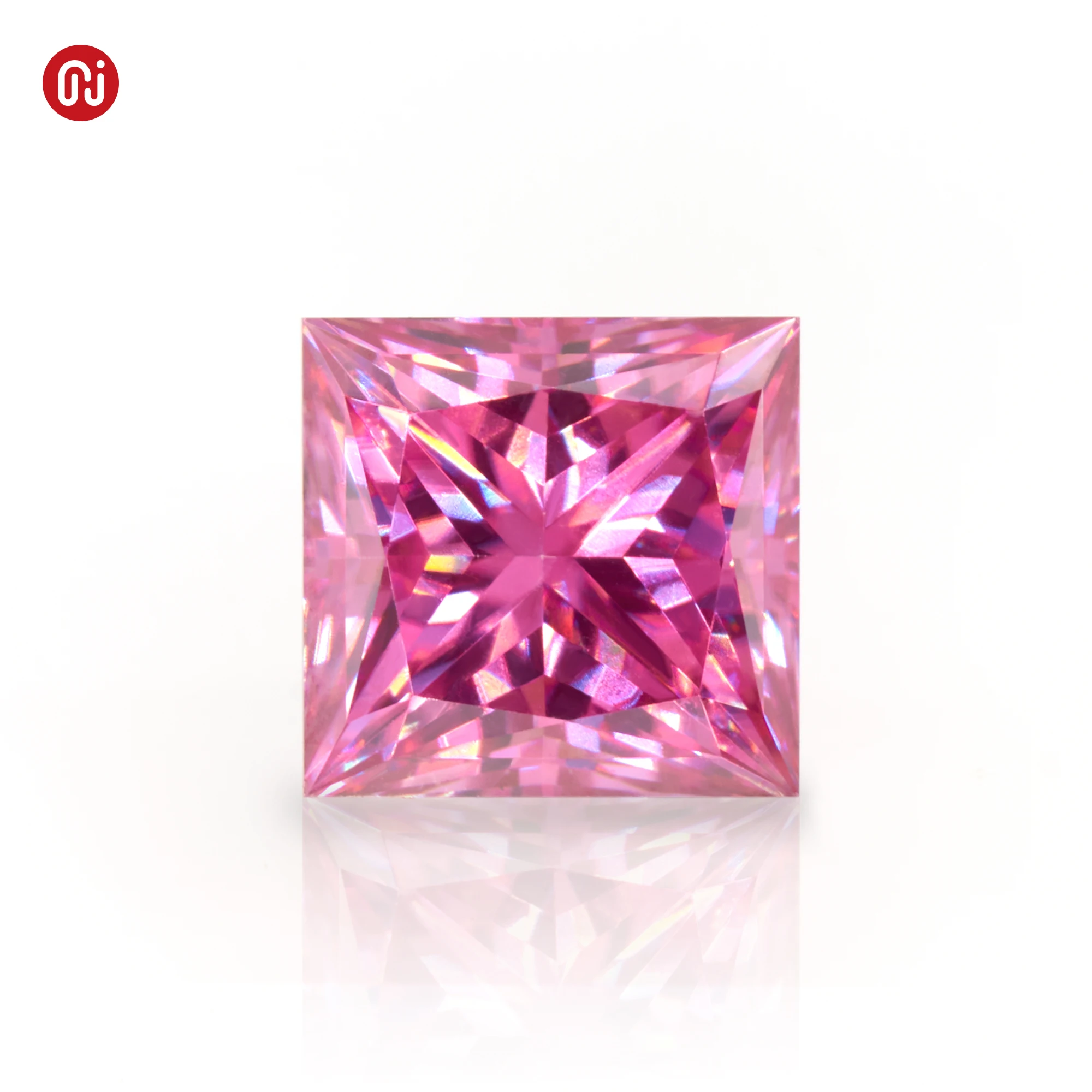 

GIGAJEWE Pink Princess Cut VVS1 Moissanite Stone Loose Gemstone Synthetic Diamond with Certificate Halloween Gifts