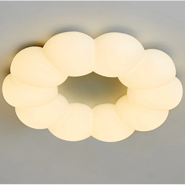Living room flower PE diffuser wide light emitting dimmable LED chandelier pendant light