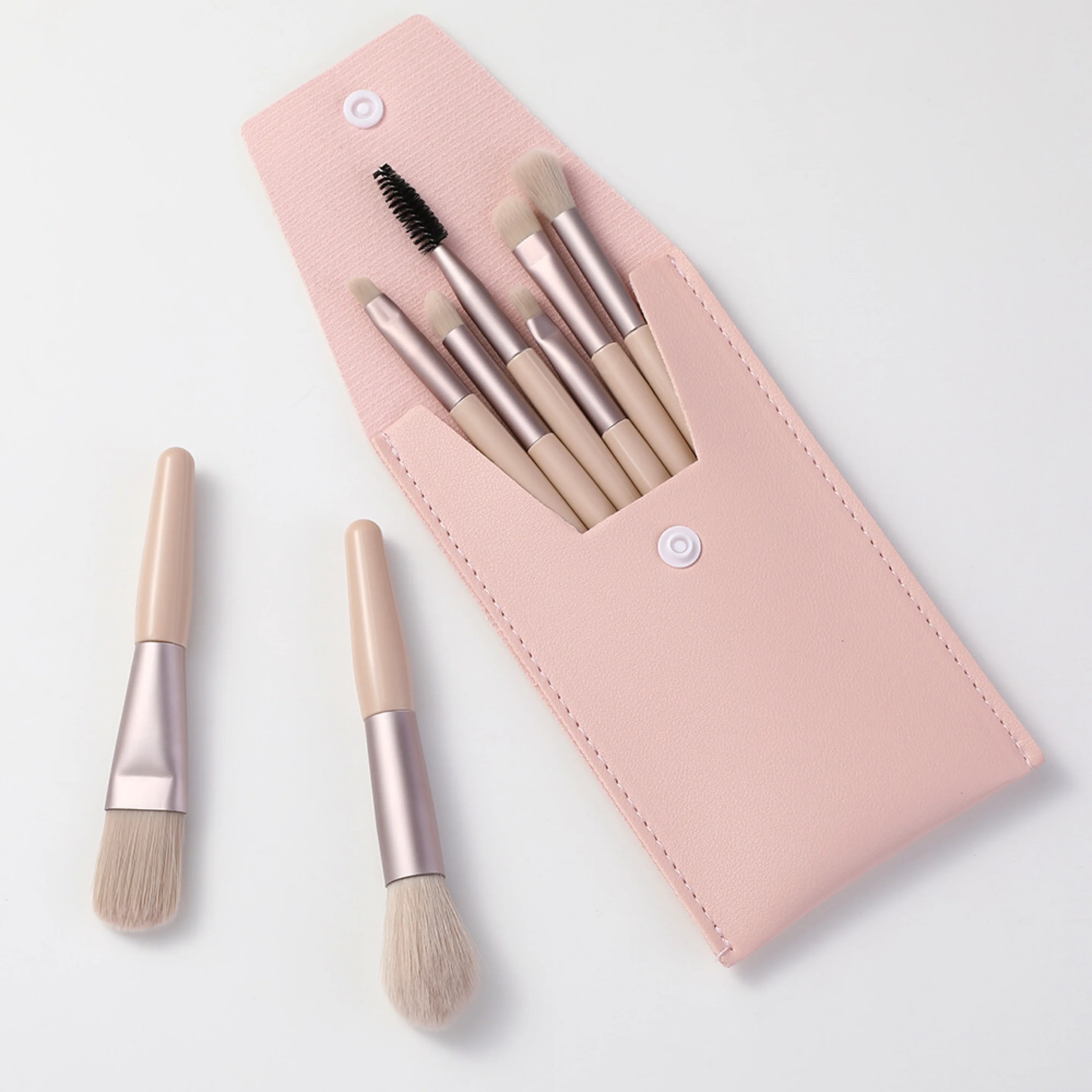 

Professional Pink Plastic Handle Synthetic Nylon Hair Private Label Brushes Makeup For Ladies Make Up Tool 8pcs Makeup Brush Set, Customized color