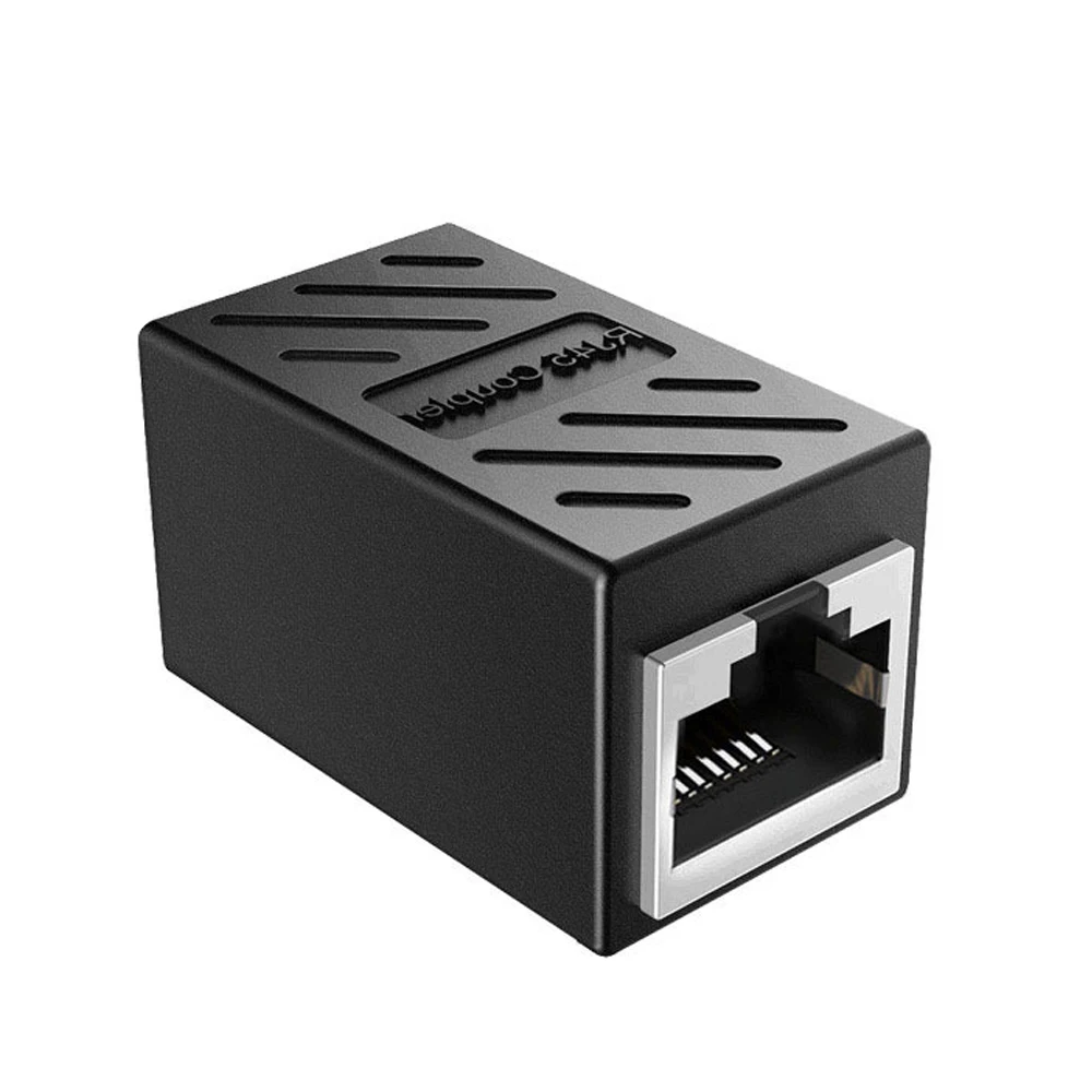 

RJ45 Inline Coupler Connector Adapter Female to Female Netwprl Extender RJ45 Coupler, Black