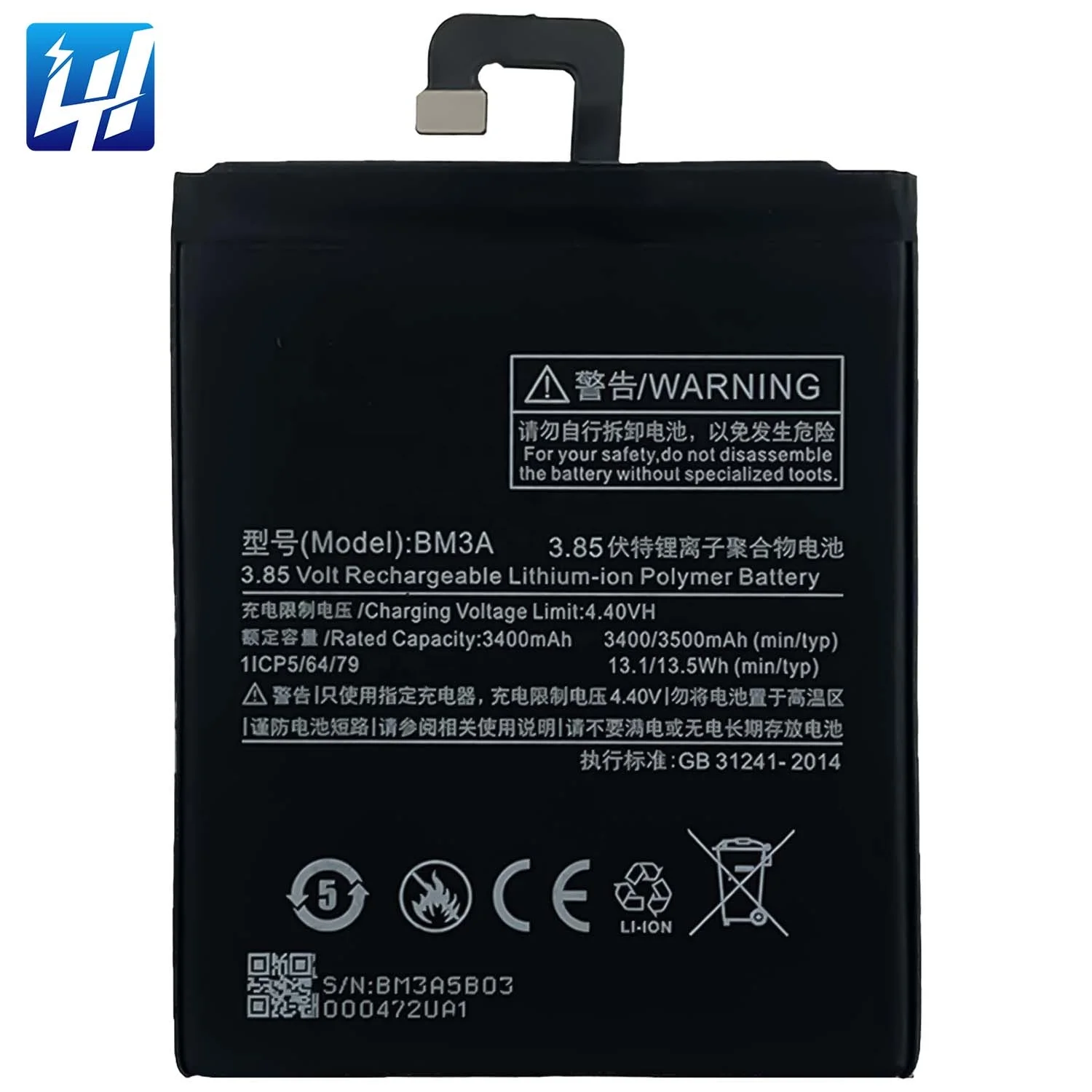 

BM3A Mobile phone battery for Xiao Note 3