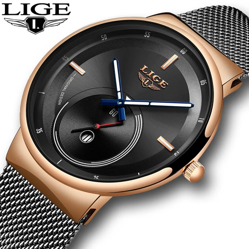 

LIGE 9993 Watches New Brand Luxury Men Business Wristwatches Casual Waterproof Quartz Male Clock Watches Relogio Masculino, 7-colors