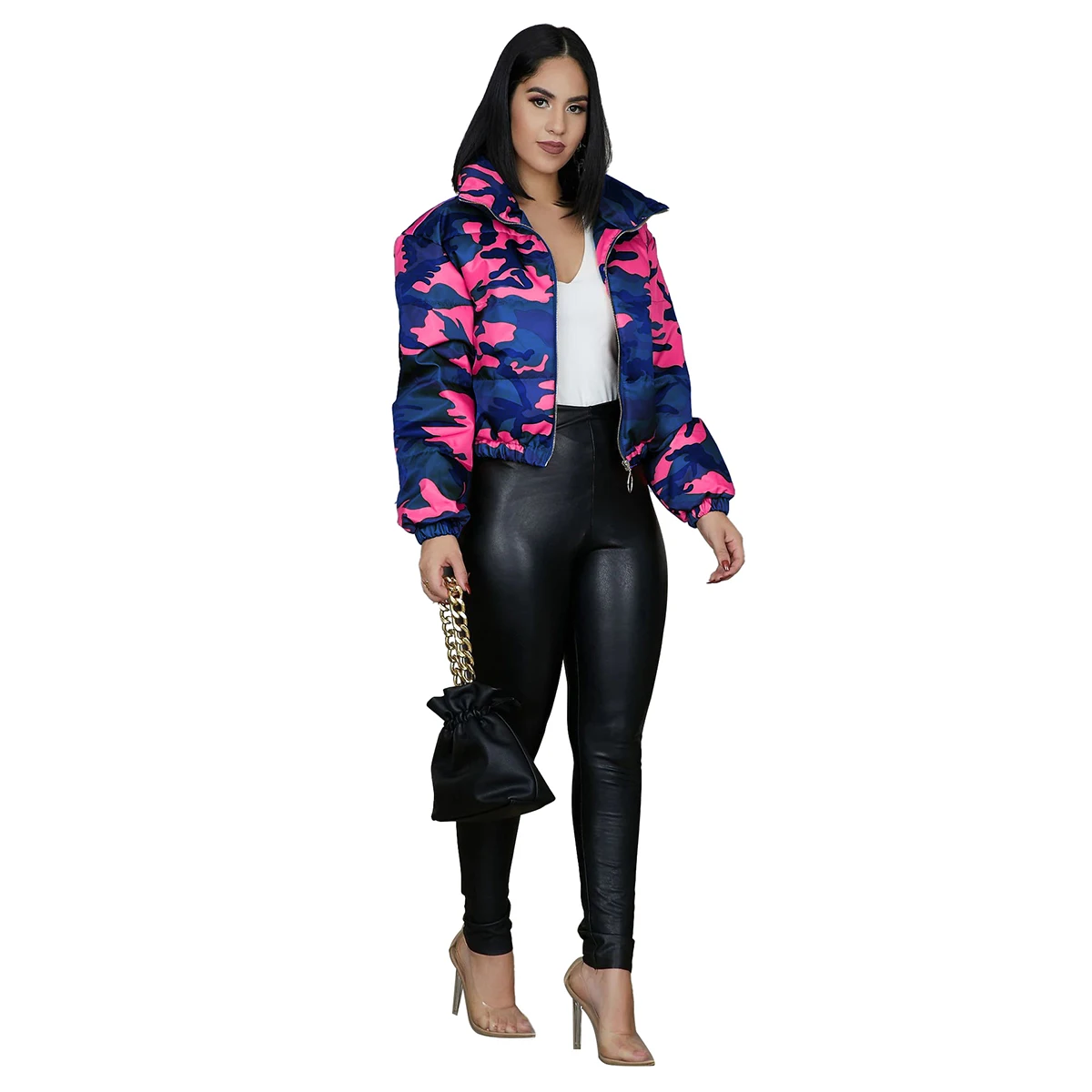 

2020 new fashion winter clothes for women down jacket winter jacket bubble coats camouflage short down jacket for women, Picture