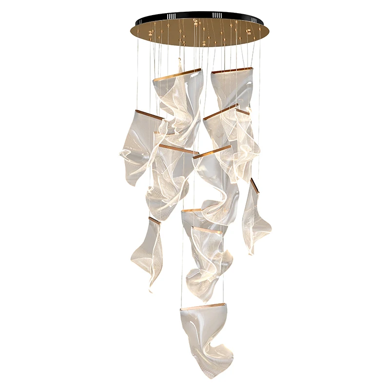 

Home Decorative Lighting Staire case Hotal Lobby Chandelier Big Modern Design Office Villa Chandelier Lighting Commercial