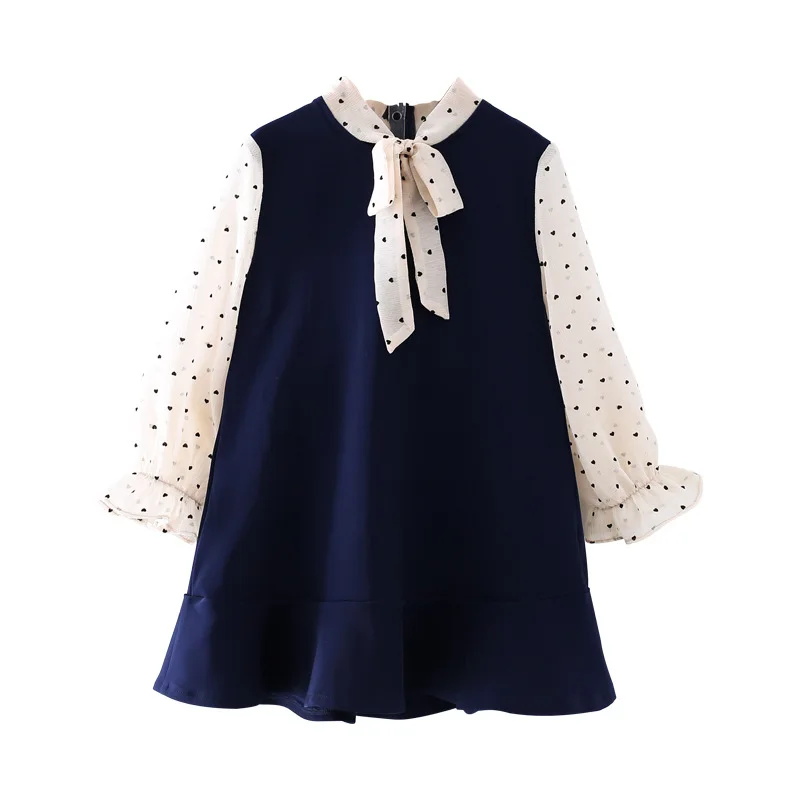 

Girls Korean version of the bow sleeve dress design children's clothes