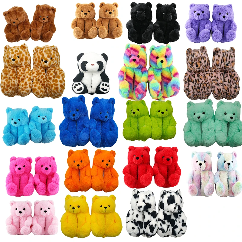 

Wholesale Teddy bear slippers fuzzy teddy Slippers House teddy bear slippers